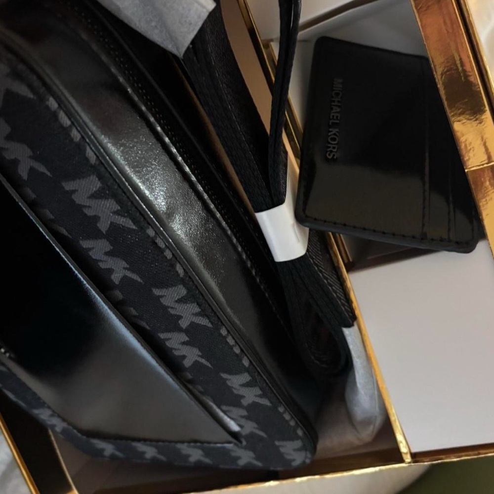 Michael Kors Black MK Signature Crossbody and Card Case Set - Picture 3 of 5